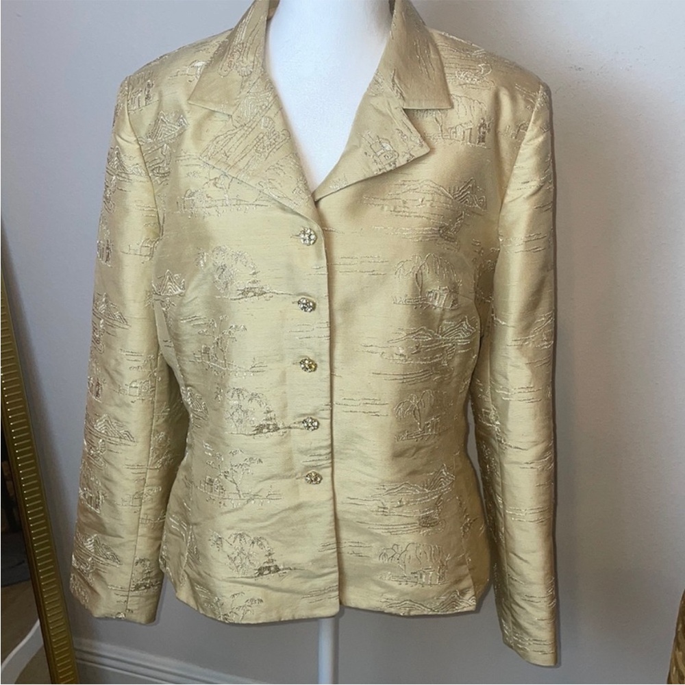Vintage Kay Unger Silk Embroidered Blazer